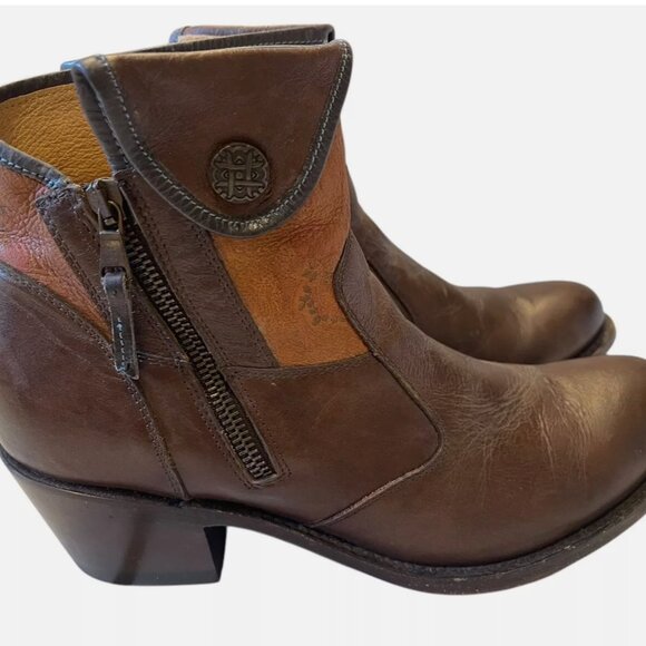 JB Dillon Leather Paisley Floral Shortie Ankle Side Zip Boot Women’s 9B - Picture 3 of 14